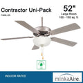 Minka Aire Fans - Contractor II Uni - Pack - 5 Blade Ceiling Fan with Light Kit - 18