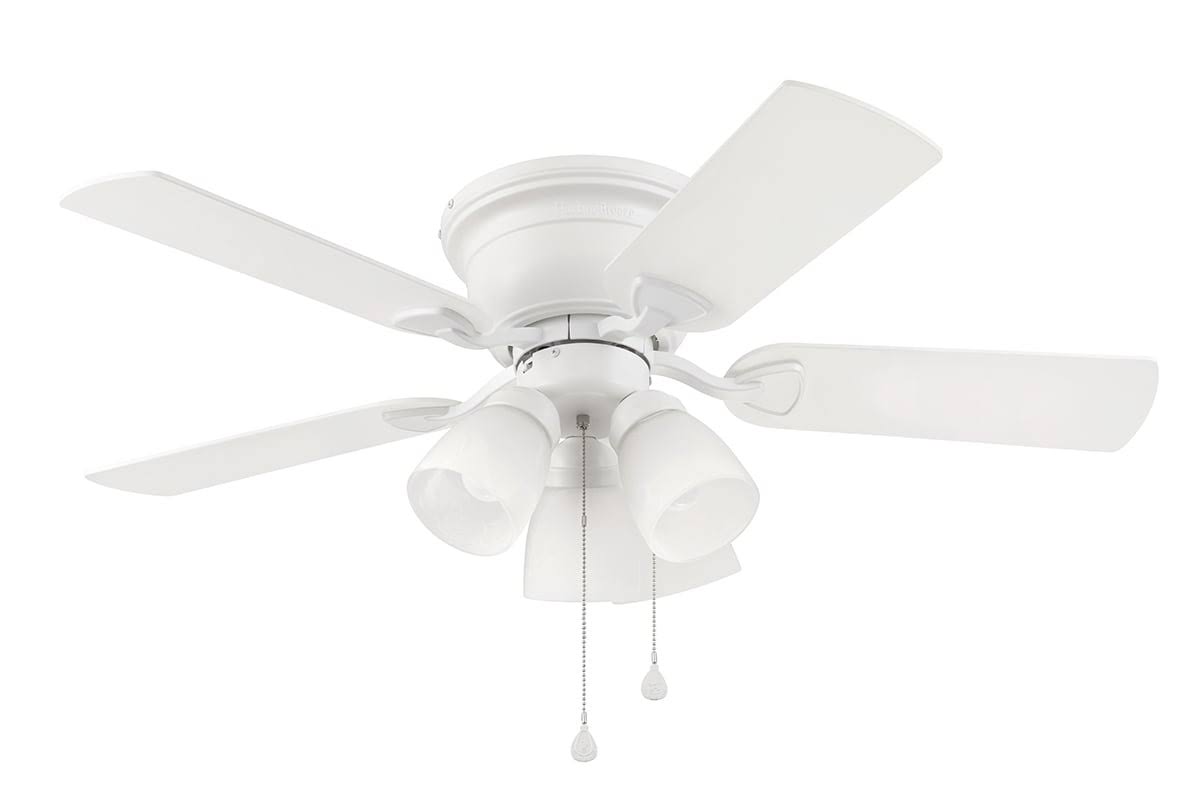Harbor Breeze Centreville 42 - in White Indoor Flush Mount Ceiling Fan with Light 40687