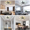Garwarm Dimmable Ceiling Fan with Light and Remote Control, 27" Small Flush Mounted Ceiling Fan