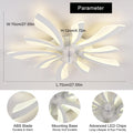 Garwarm Dimmable Ceiling Fan with Light and Remote Control, 27" Small Flush Mounted Ceiling Fan