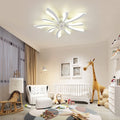 Garwarm Dimmable Ceiling Fan with Light and Remote Control, 27" Small Flush Mounted Ceiling Fan