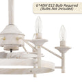 Maxax Candlestick Ceiling Fan with Light, 21" White Vintage Ceiling Fan with Remote Control, 6 Speeds Reversible Timing Ceiling Fan