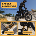 Movcan V30 Electric Bike for Adult, 1000W 20" Fat Tire 48V 15.6AH Removable Battery, 28MPH 7-Speed Disc Brake Off - Road Mountain Ebike UL2849