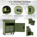 2 - in - 1 Rolling Tool Chest, 5-Drawer Tool Storage Cabinet with Wheels, Adjustable Shelf, Tool Box Organizer for Garage Warehouse Workshop