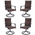 Tangkula Padded Patio Swivel Chairs Set of 4/2 Heavy Duty Metal Frame Rocker Chair