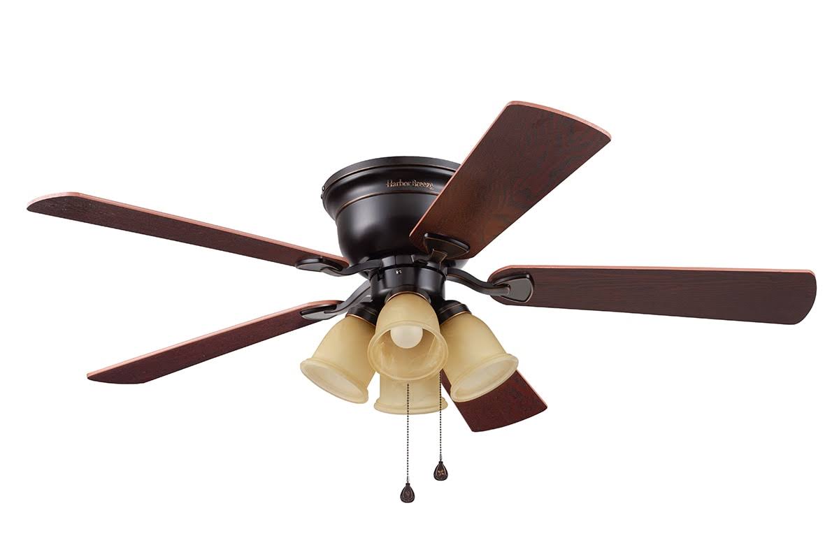 Harbor Breeze Centreville 52 - in Oil Rubbed Bronze LED Indoor Flush Mount Ceiling Fan with Light (5 - Blade)