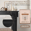EPICOZY 43.3" Fireplace Mantel, Freestanding Fireplace Surround with Leg for Electric Fireplaces, MDF Mantel Surround with Shelf