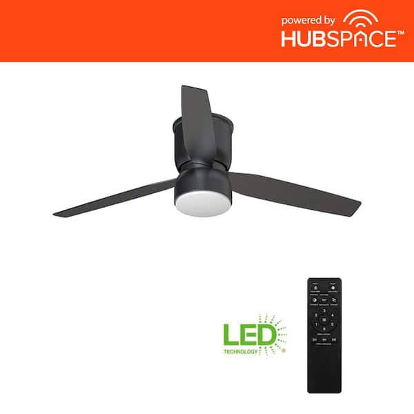 Ossa 52 in. Integrated LED Indoor Matte Black Smart Ceiling Fan with R