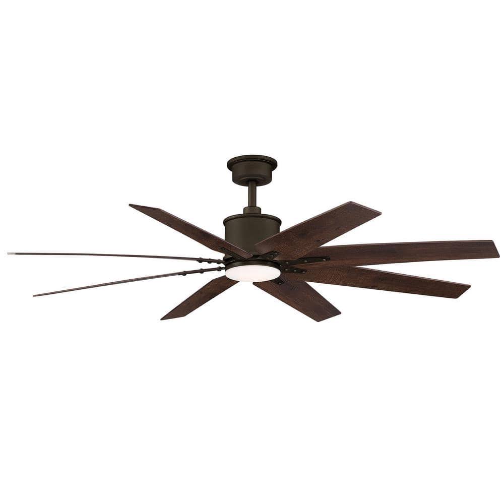 Home Decorators Collection YG915 - EB Milbourne 60 in. Integrated LED Indoor Espresso Bronze Ceiling Fan with Light and Remote Control