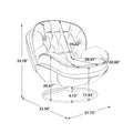 Velvet Swivel Accent Chair with Ottoman, Modern Chaise Lounge Chair with Metal Frame and Footstool, Comfy Armchair Reading Chair