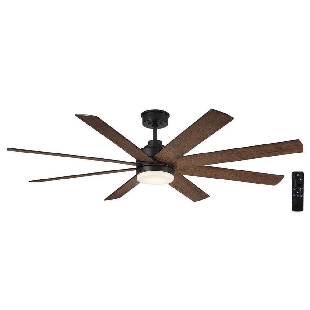 Home Decorators Collection YG908A - MBK+V8 Celene 62 in. Integrated CCT LED Indoor/Outdoor Matte Black Ceiling Fan