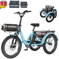 ABORON 3.0 Fat Tire Electric Trike for Senior Foldable E - Bike, 500W Motorized Tricycle Adult 20" Folding 3 Wheel Electric Commute Bike Trike W/48V