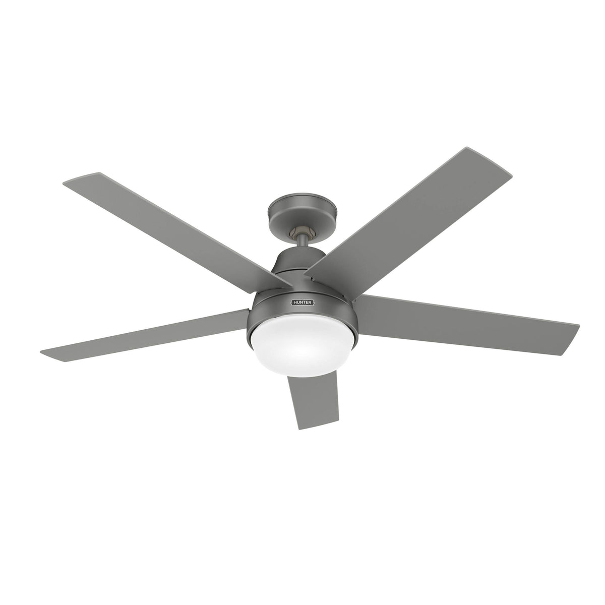 Hunter 52 - Inch Aerodyne Matte Silver Ceiling Fan with LED Light