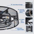 26 - Inch Farmhouse Caged Ceiling Fan with Light, Remote & APP Control Quiet DC Motor E26 Bulbs Included Black
