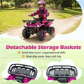 24V Kids ATV Ride On Quad, Electric 4 Wheeler Toy with 5Mph Max Speed, LED Headlights, Music, Front & Rear Storage for Boys Girls